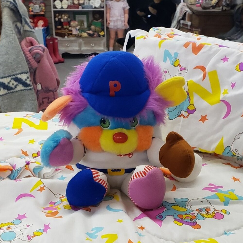 P.C. Potato Chip Baseball loving Vintage Popples Plush Toy